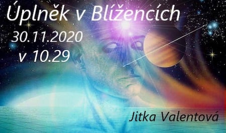 Jitka Valentová: Úplněk v Blížencích 30.11.2020 a polostínové zatmění Luny